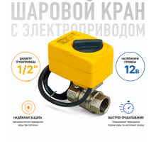 Neptun Bugatti Pro 12В 1/2 Шаровой кран с электроприводом