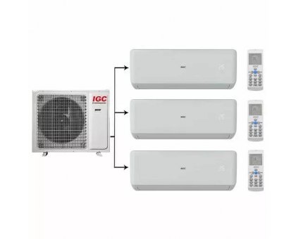 Мультисплит-система с тремя внутренними настенными блоками (20, 20 и 20 кв.м) IGC RAM3-X21UNH / RAK-X07NHx3